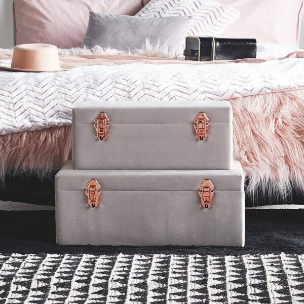 Velvet Grey Storage Trunks