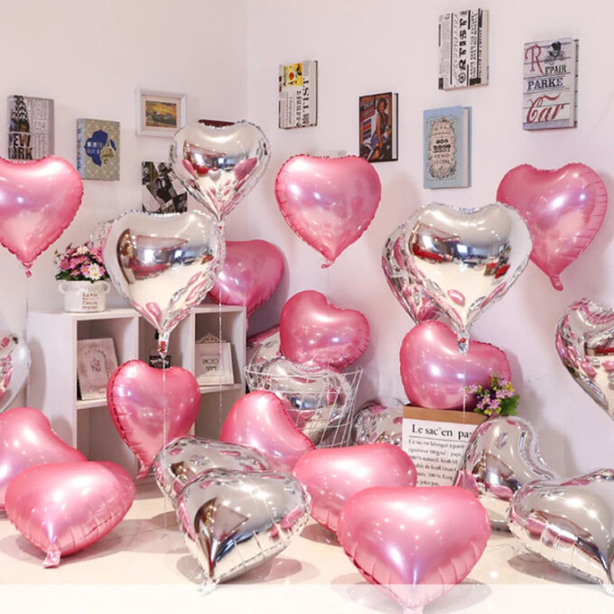 25 Pieces Heart Foil Balloon - Image 2