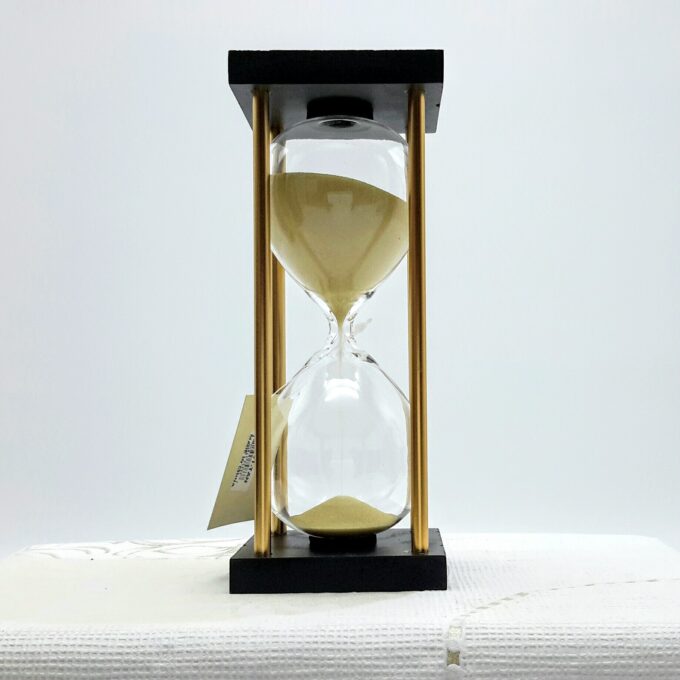 HANDCRAFTED HOURGLASS IN STAND