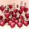 25 Pieces Heart Foil Balloon