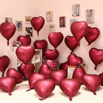 25 Pieces Heart Foil Balloon