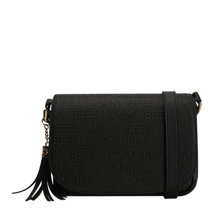 Lucky Bees Black Crossbody Bag