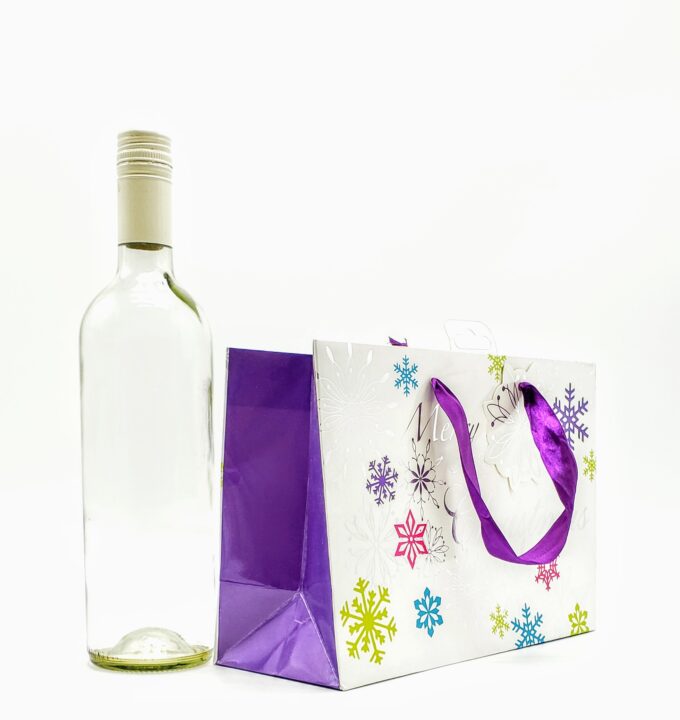 Merry Christmas White And Purple Bag