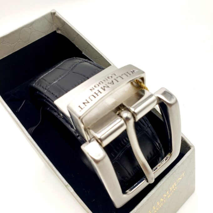 William Hunt Croc Design Leather Belt - Image 3
