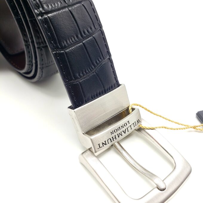 William Hunt Croc Design Leather Belt