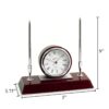 Bey Berk Rosewood Quartz Desk Clock with 2 Pens - Image 2
