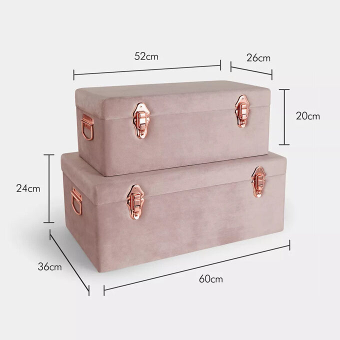 Velvet Blush Storage Trunks - Image 2