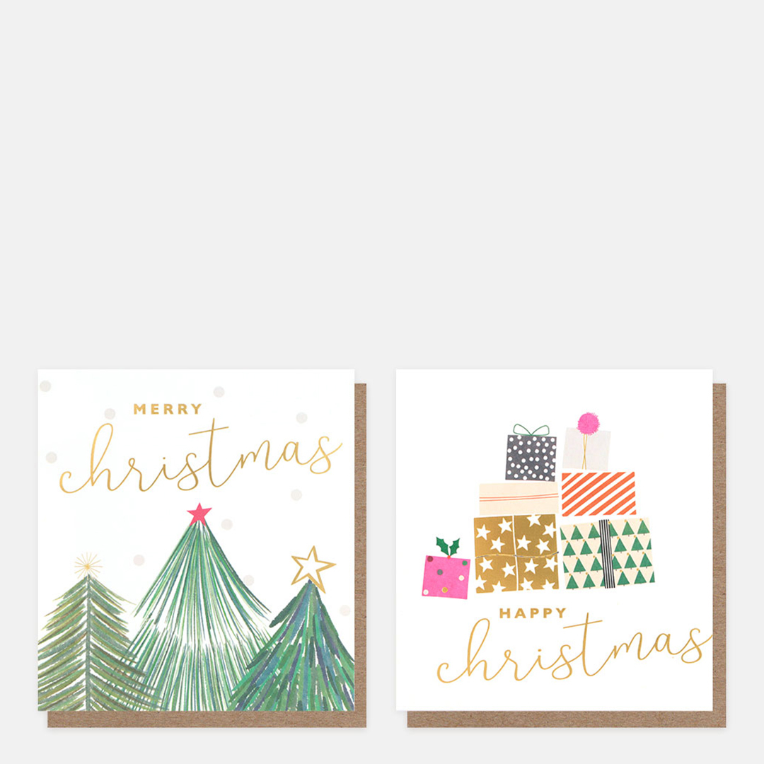 Caroline Gardner Pack of 16 Trees & Presents Christmas Cards 1 Caroline Gardner Pack of 16 Trees & Presents Christmas Cards