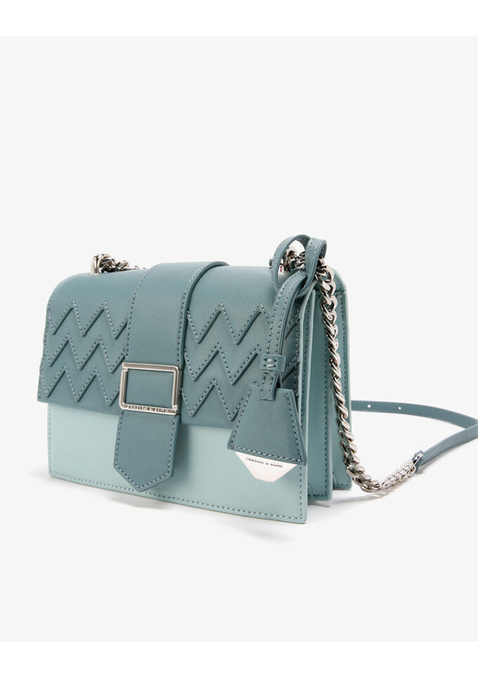 Charles & Keith Teal Metallic Sling Bag