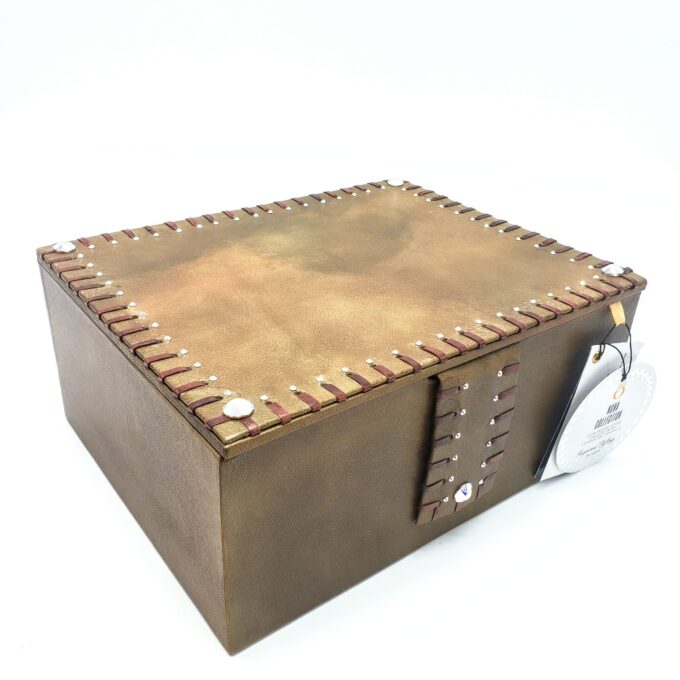 Drexel Heritage Leather Box With Swarovski Crystals - Image 2