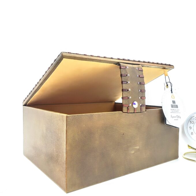 Drexel Heritage Leather Box With Swarovski Crystals - Image 3