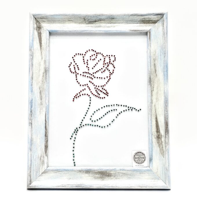 Swarovski Crystals Rose Flower Frame