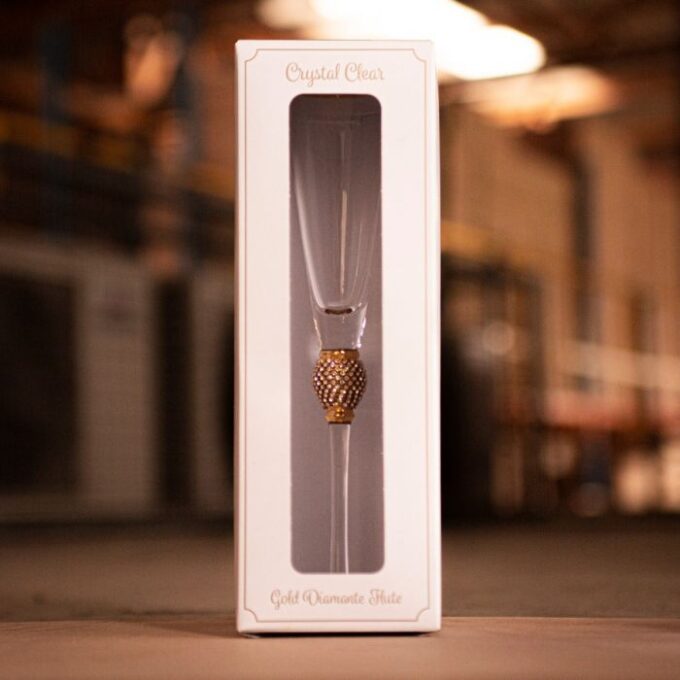 Gold Diamante Champagne Flute