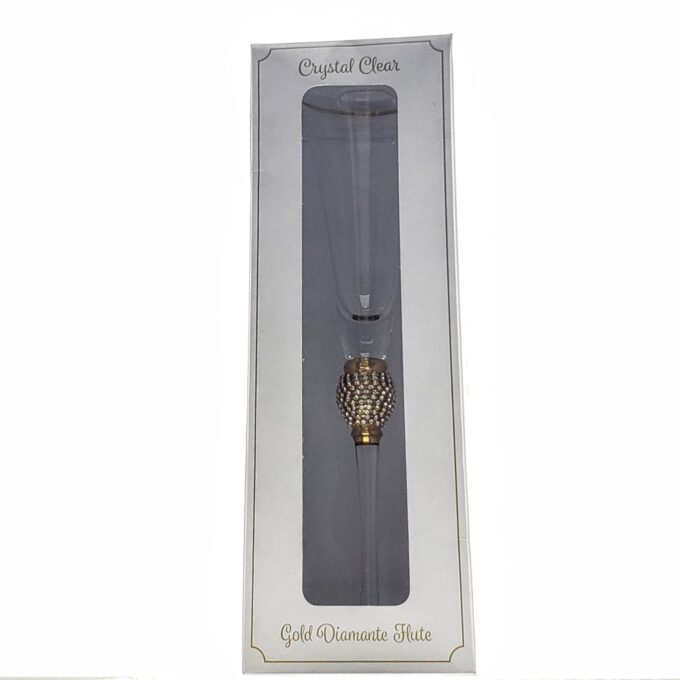 Gold Diamante Champagne Flute - Image 2