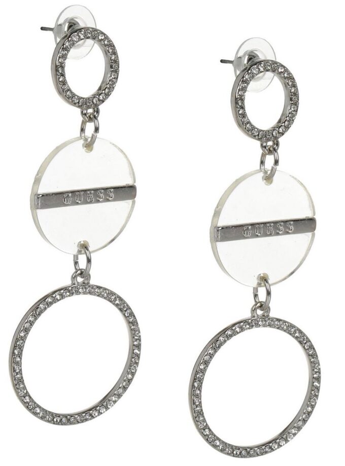Guess 3-Ring Drop Earrings - Silver