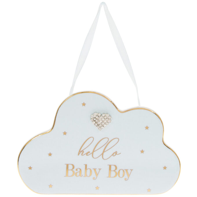 Hello Baby Boy Plaque