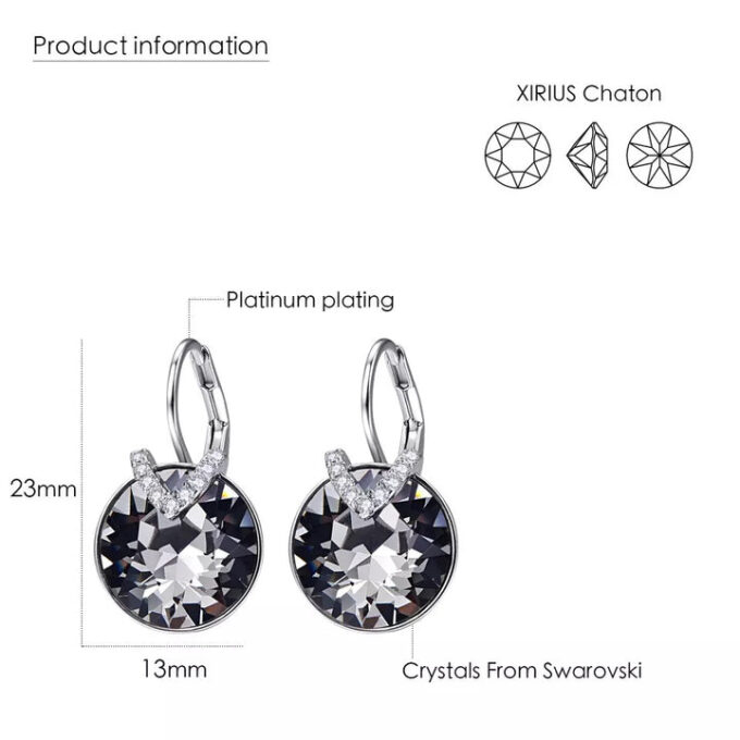 Meri Vel Bermuda Blue Swarovski Earring - Image 2