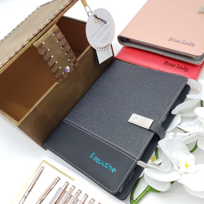 Drexel Heritage Leather Box With Swarovski Crystals - Image 4