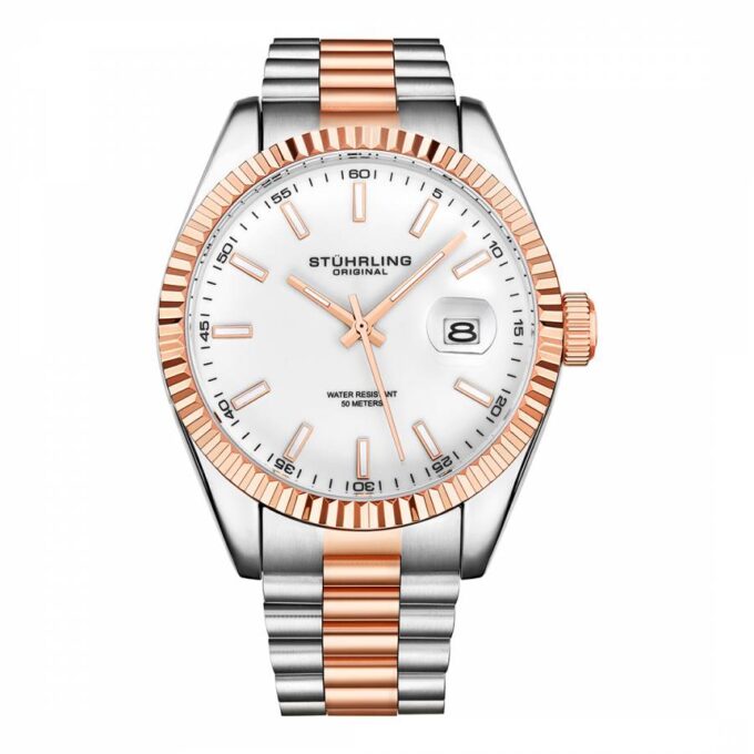 Stuhrling Men's Rose Gold Quartz Dial Watch