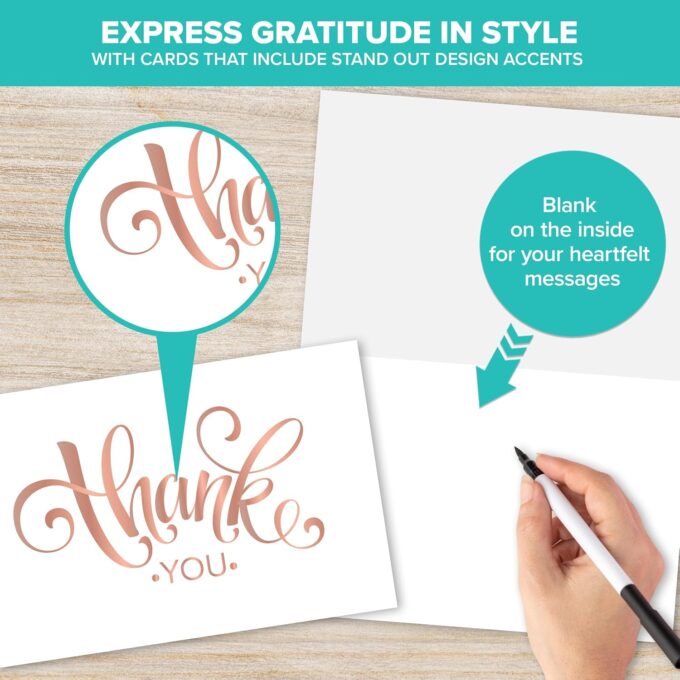 Rose Gold Thank You Cards - Image 3