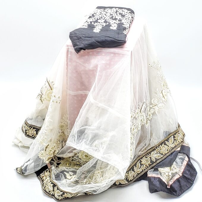 White Tulle Saree - Image 2