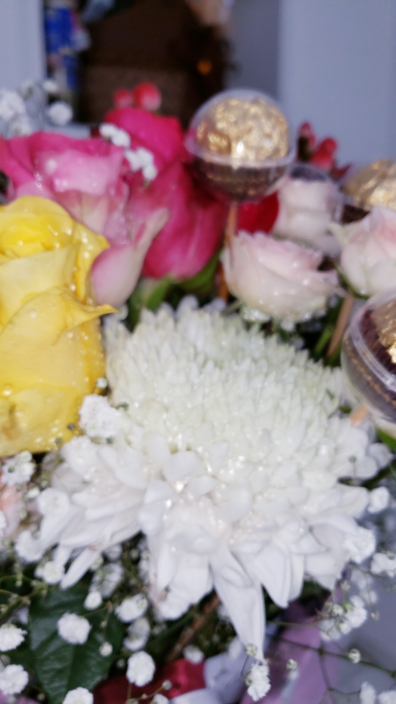 Fresh Flowers In Vase With Chocolates 2 Fresh Flowers In Vase With Chocolates - Image 2