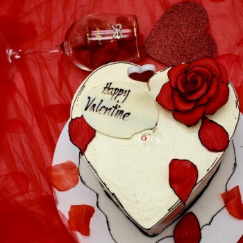 Valentines 2 red velvet heart cake