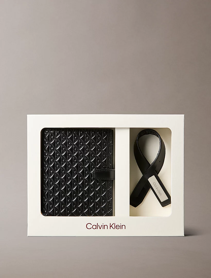 Calvin Klein Monogram Passport Holder and Luggage Tag Set